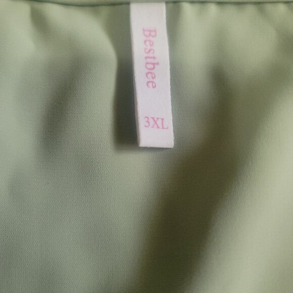NWOT Bestbee short sleeved Womens Plus Chiffon blouse, 3XL, Color Matcha - Picture 3 of 3